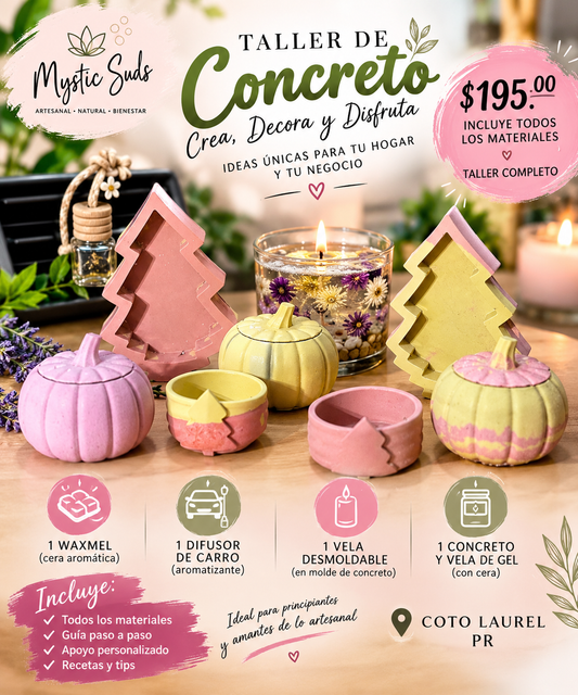 In-person concrete + scented candle workshop